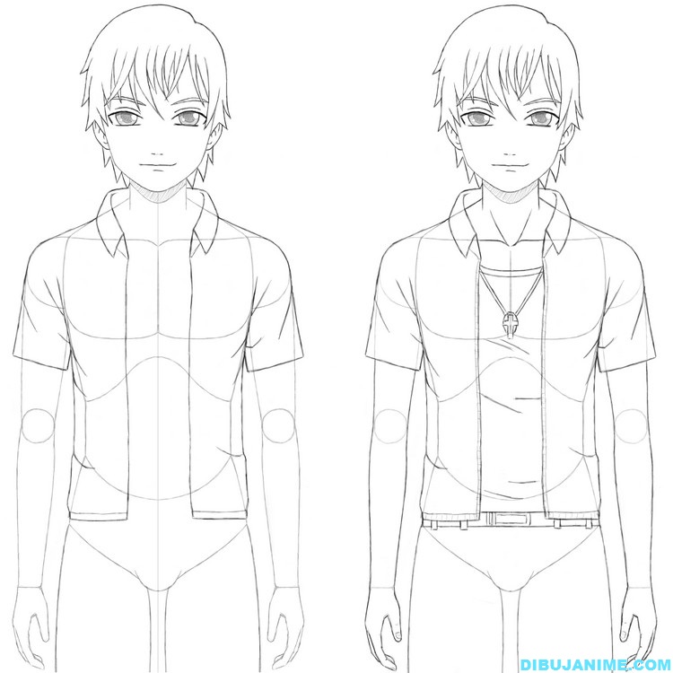 Como dibujar a un Hombre anime (rostro y cuerpo) Pasó a paso – Dibujanime!